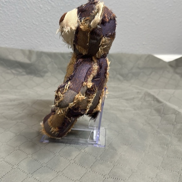 Dog Toy Purple Gold Patchwork Teddy Bear Plush Toy w/squeaker Medium Chew Toy - Picture 3 of 7